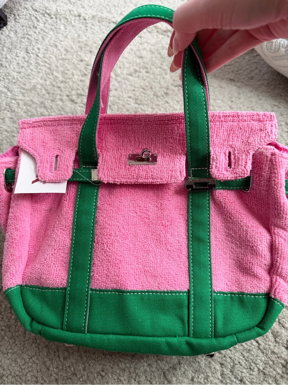 Sunwin Pink and Green Mini Boatkin Bag